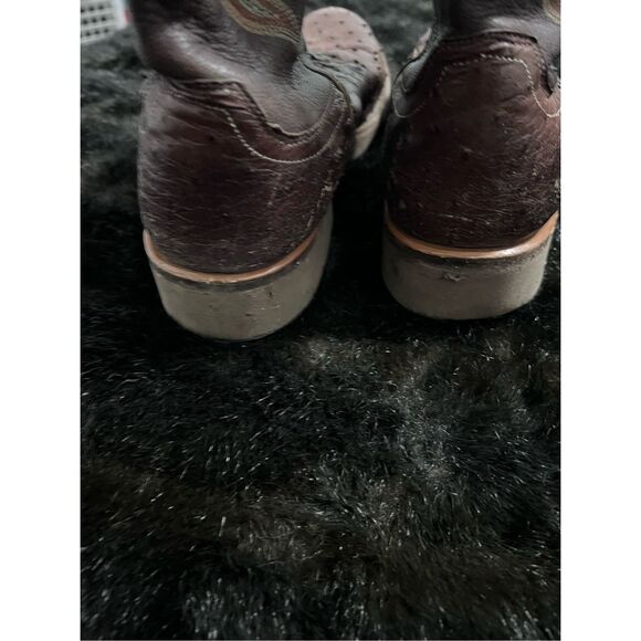 Lucchese Full Quill Ostrich Leather Cowboy Boots Sz 11 D Western Boot Tan - Picture 8 of 12